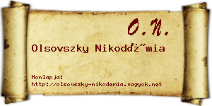 Olsovszky Nikodémia névjegykártya